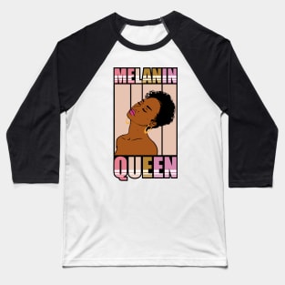 Black American Woman. Black Beauty, Melanin Queen Baseball T-Shirt